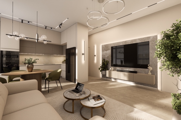 Дизайн интерьера квартиры 72 м² в ЖК Небо